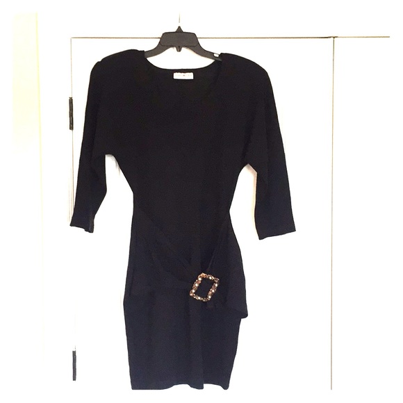Vintage 1980s Black Dress - Picture 1 of 6